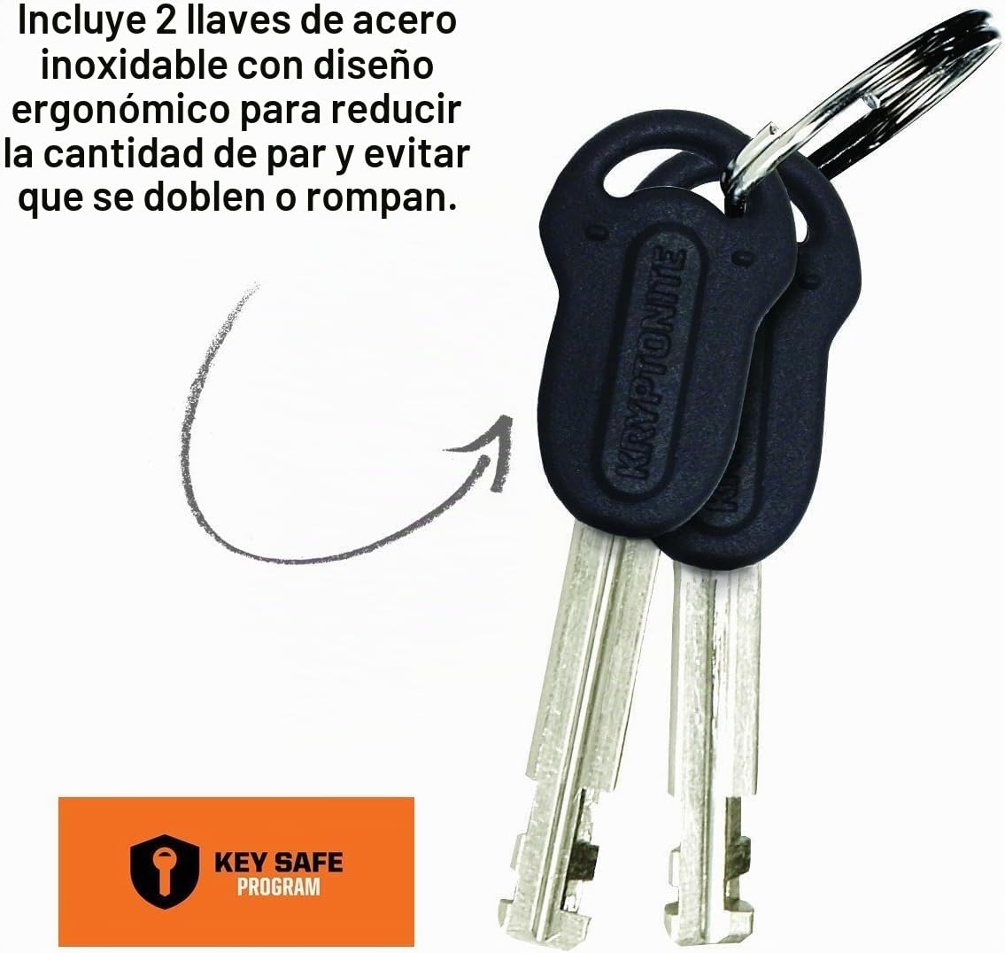 Kryptonite (001973/001683 ANTIRROBO U KRYPTOLOK Mini-7 w/Flex Cable Y FLEXFRAME Bracket (82x178) Candado, Calidad, Gris