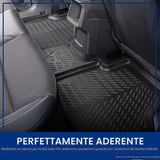 ELMASLINE 3D Tappetini Gomma per Peugeot 208 Hybrid (2023-2026) | Bordo Extra Alto | Tappetini Auto