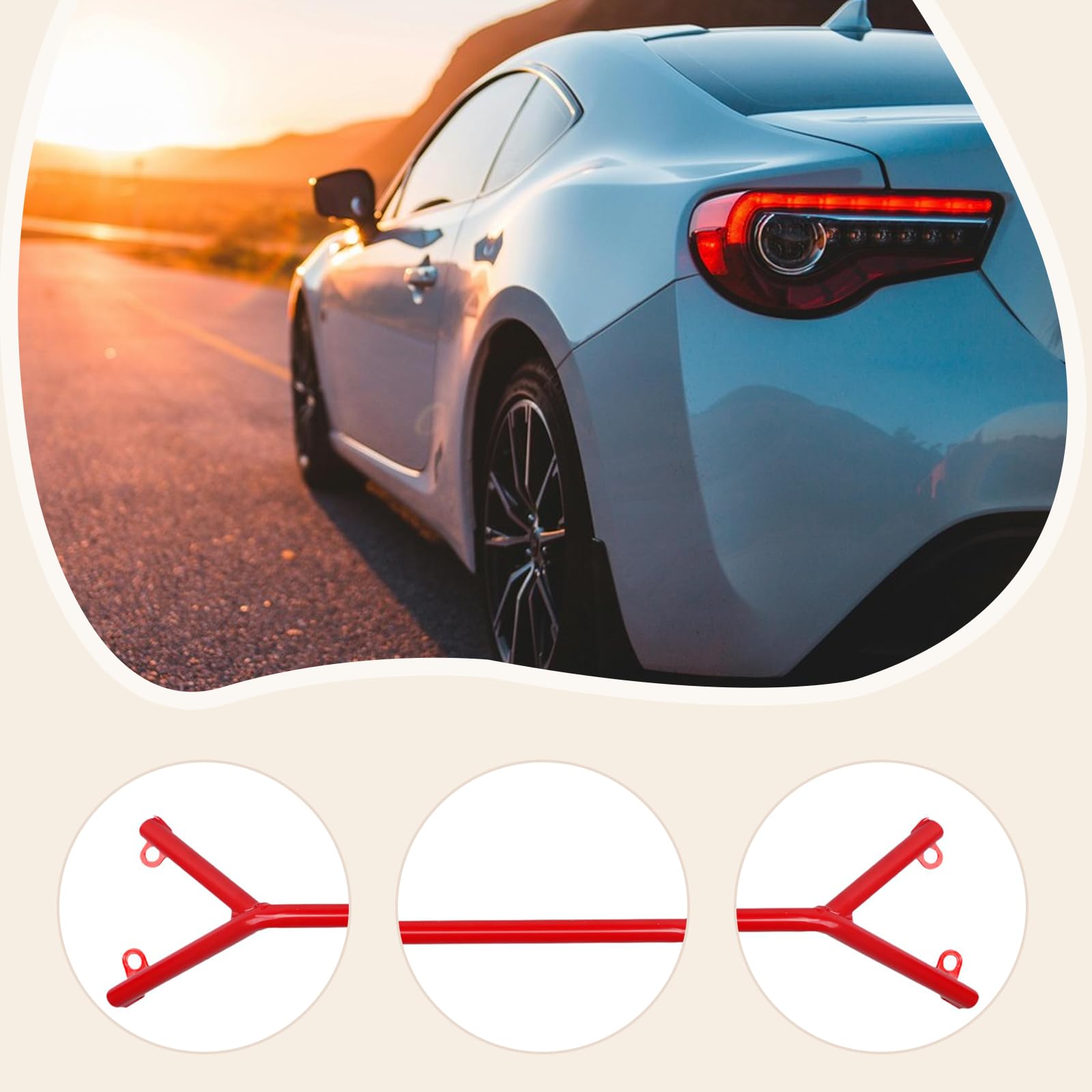 Front KFZ Frontstrebe Außenaccessoire Aus Robustem Eisen Stabile Leistung Und Leichte Installation für Autopflege Reparatur Freizeit, Rot