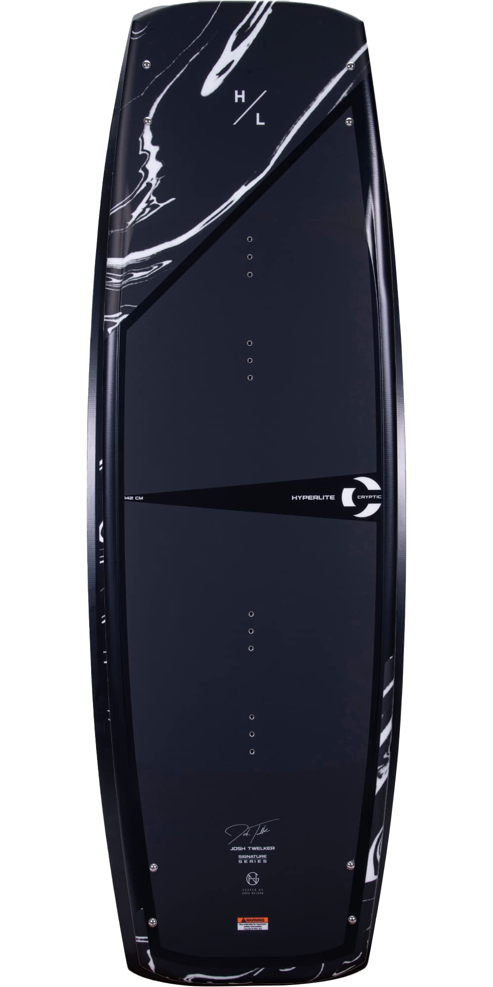 Hyperlite Criptic Wakeboard H23CR - Black White - Continuous Rocker - Variable Edge Design