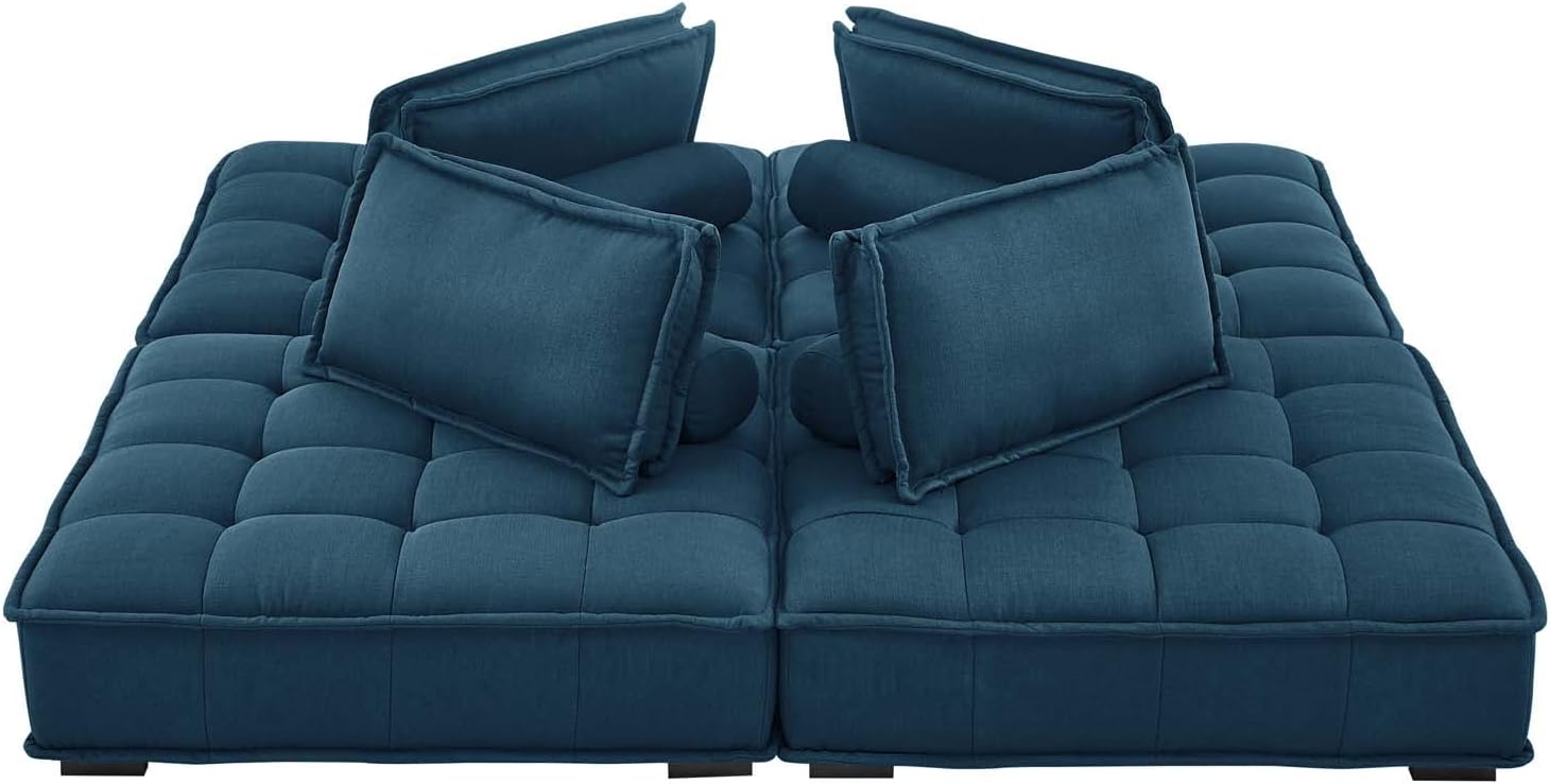 Modway Saunter, 4-Piece Sectional Sofa, Azure