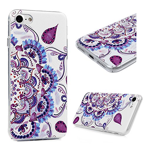 for iPhone 7 Case, iPhone 8, Shockproof Slim Fit Anti-Scratch Protective Kit Printed Lightweight Flexible Hard PC Back Cover with 3D Half Totem Transparent Crystal Clear Rugged Bumper for iPhone 7