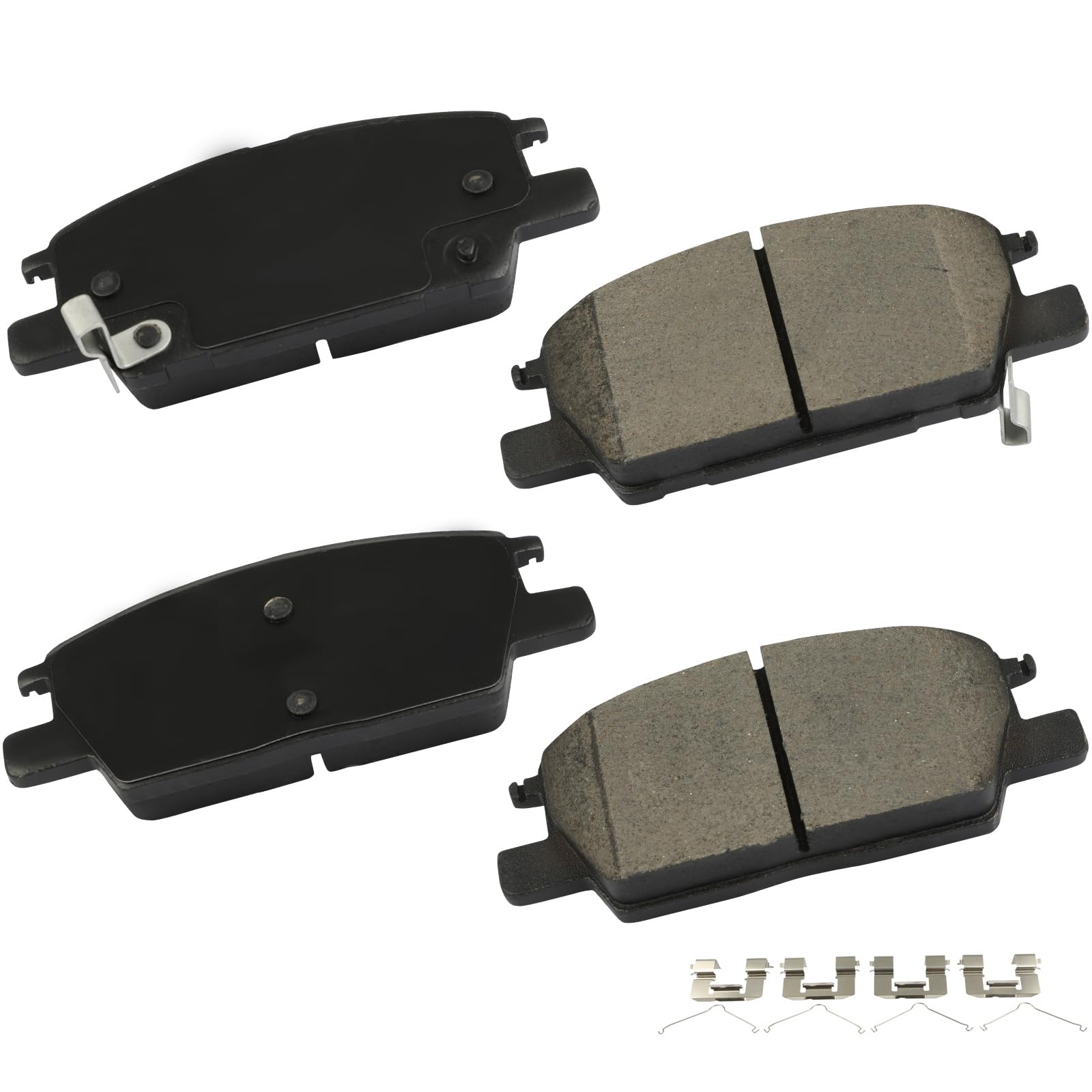 cciyu D1913 Brake Pads w/Hardware Front Disc Brake Pad Set | Fit For Buick For LaCrosse,For Regal Sportback,For Regal TourX,For Chevrolet For Equinox,For Malibu,For GMC For Terrain