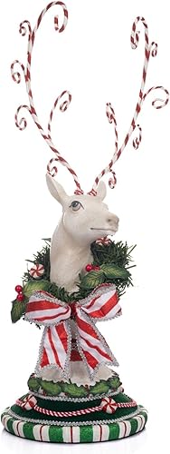 Katherine's Collection Figura de ciervo con corona de palacio de menta 2023, color blanco