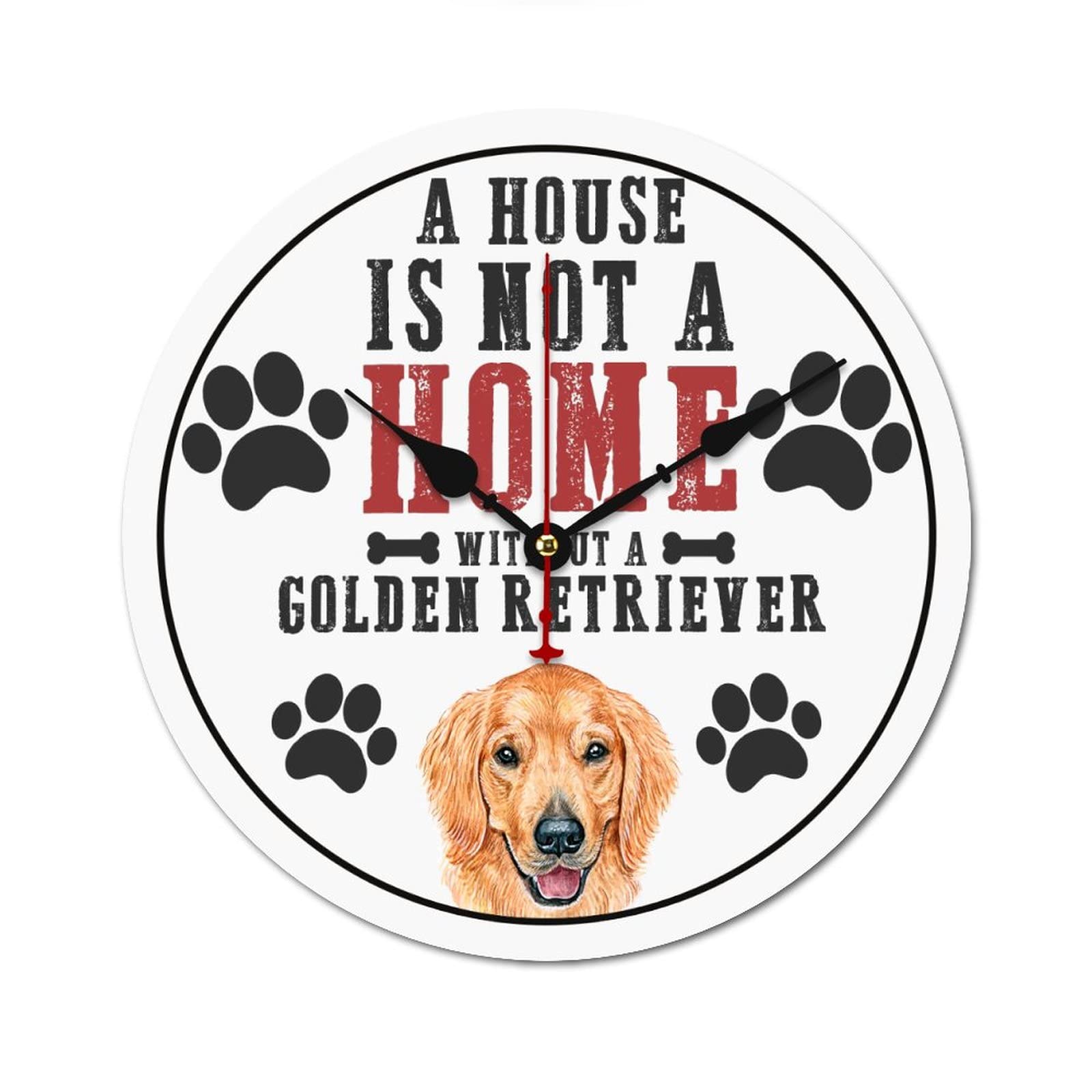 Horloge murale Golden Retriever : la pendule qui célèbre le bonheur en famille