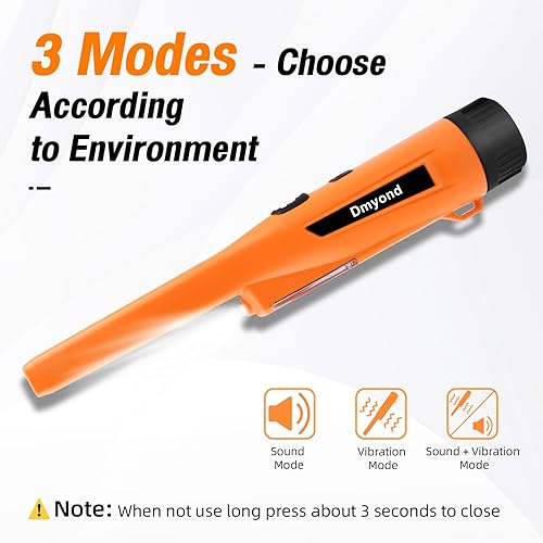 Miniatura 3 de Dmyond Detector de metales Pinpointer y kit de accesorios, varita puntero de mano impermeable, 3 modos de detección de búsqueda localización, sonda