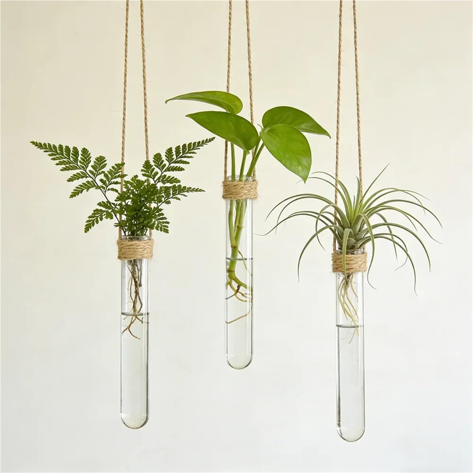 Glas Hydroponik Vase 4 Stück Wand-Glasbehälter-Vasen for Hydrokultur-Pflanzenanbau, Reagenzglas, hängende Blumentöpfe for Hausgarten-Dekoration
