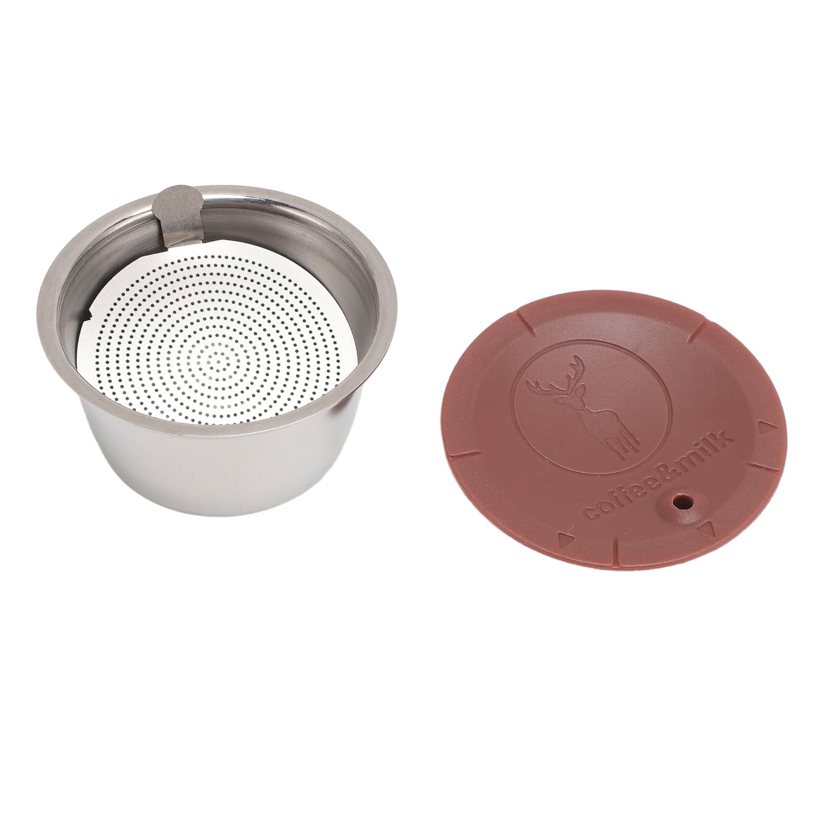 Taza de Cápsulas de café Recargables, Cápsulas de café Reutilizables de Acero Inoxidable, Tapa de Silicona para Viajes en Casa, Oficina, Cápsulas de café Expreso, Cápsulas de