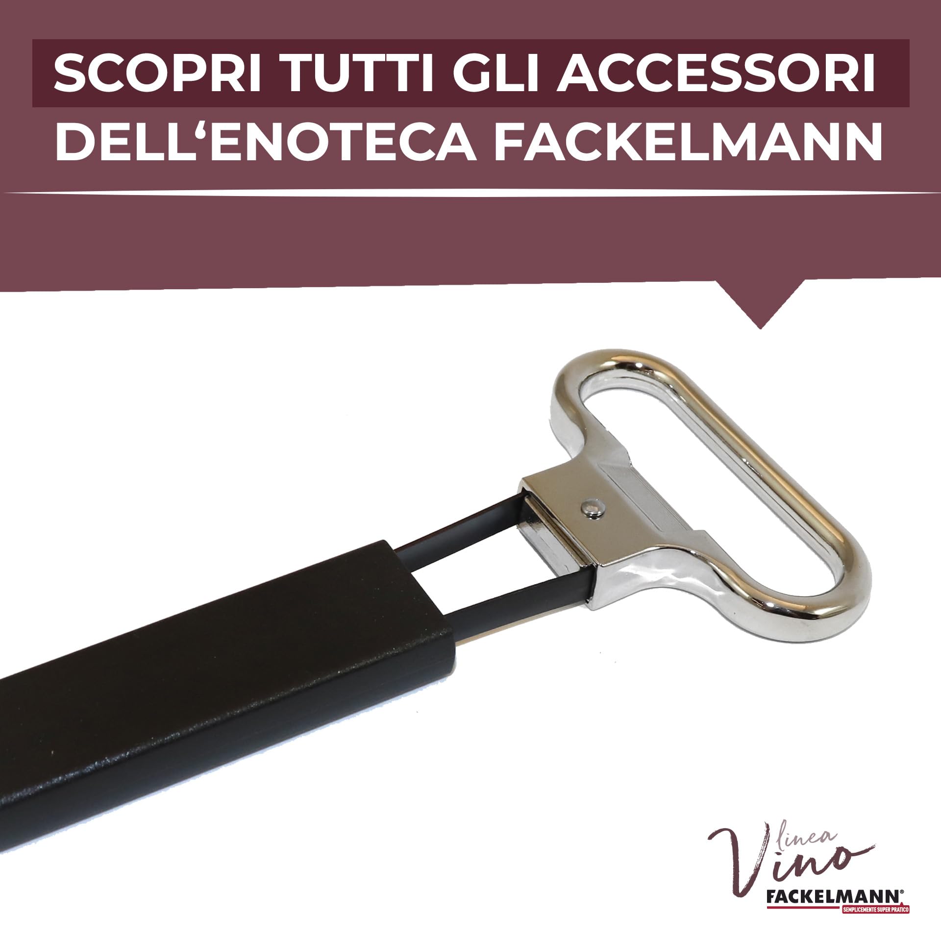 Fackelmann Cavatappi Estrattore di Sughero Professionale, Apribottiglie a due punte, materiale resistente in lega di zinco e ABS, dimensioni 11 x 5 cm