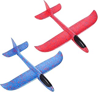طائرة اسفنجية للاطفال، لعبة طائرة شراعية، نموذج طائرة من البوليسترين، لعبة رمي يدوية، لعبة طيران خارجية، لعبة رمي طائرة شراعية للاطفال والبنات والاولاد، قطعتين (B)