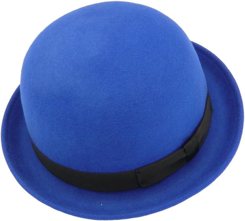 HATsanity Unisex Fashion Wool Felt Soft Bowler Hat Blue