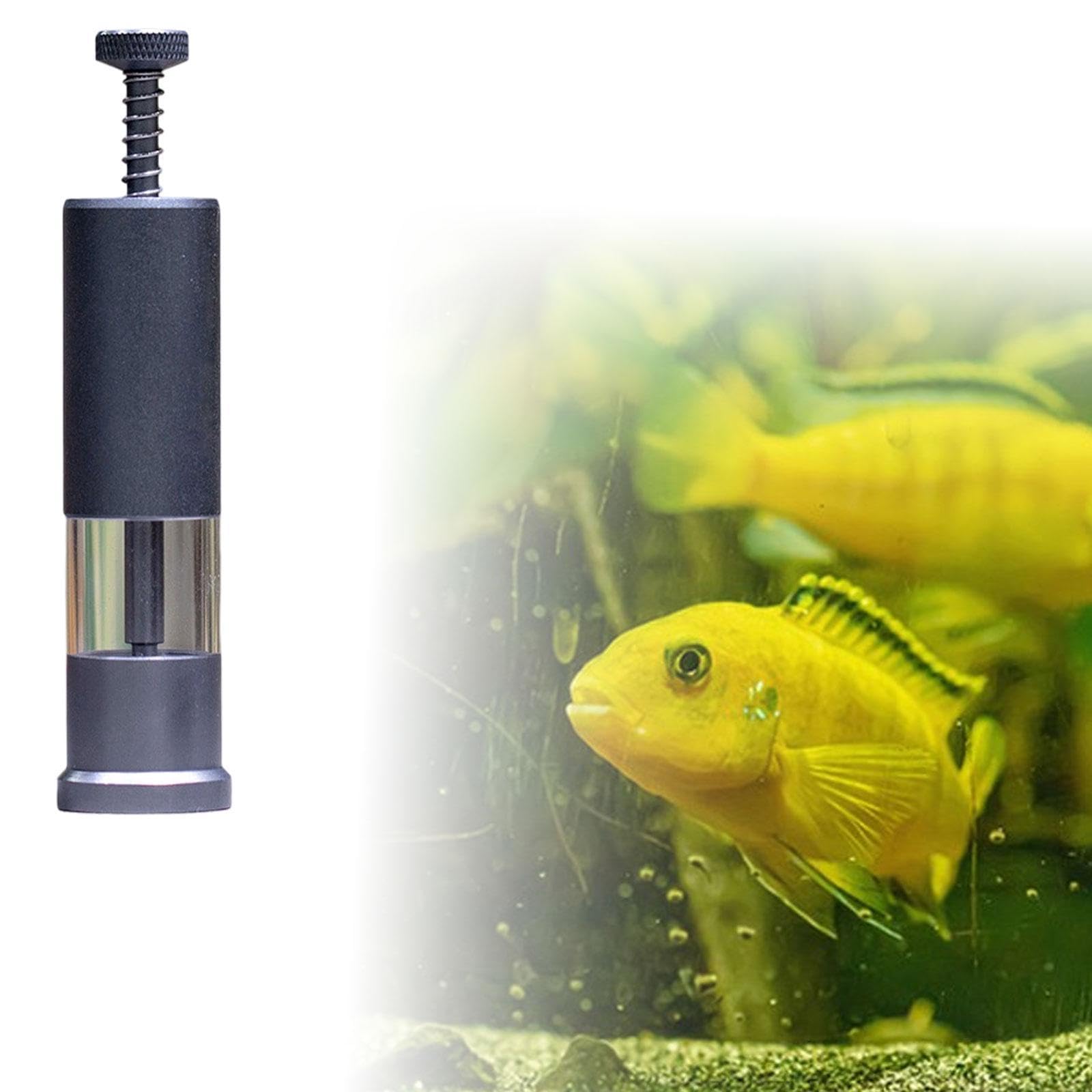 Baoblaze Manual Fish Feeder Feeding Tube Fish Tank Supplies Easy to Clean Compact Finger Pressed Quantitative Feeder for Dwarf