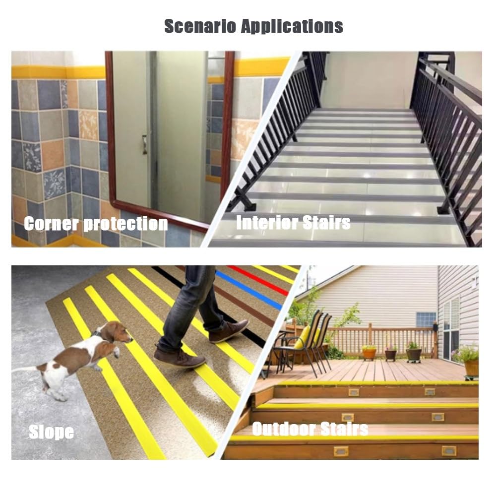 Autoadhesivo Protector Borde Para Escaleras, PVC Perfil Escalón Antideslizante, Perfil De Protección Para Escalonado Vinilo, 1m 3m 5m(Black,W5cmxL5m)