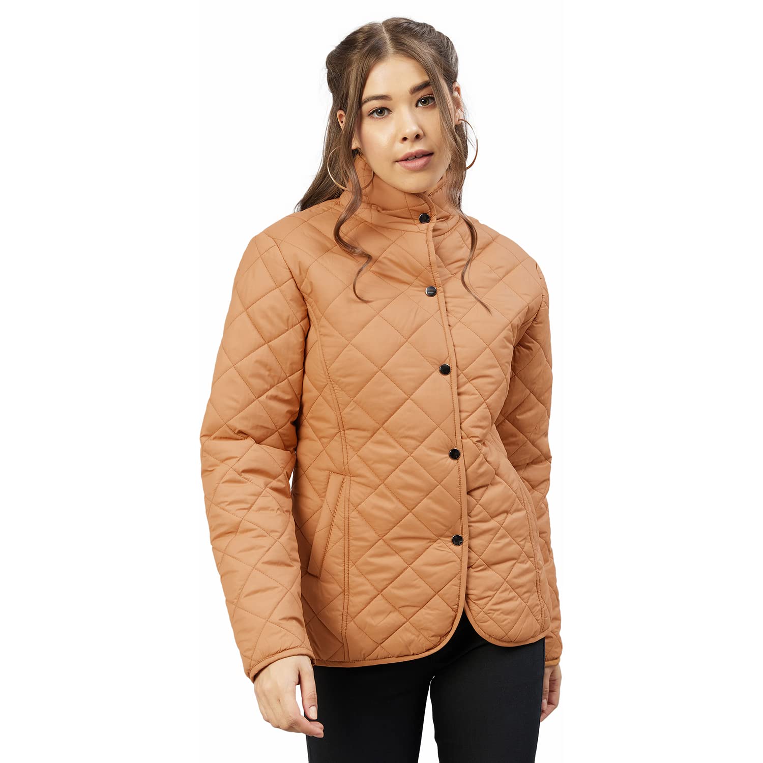 Women's A-Line Coat (EP6226_Tan_Medium)-image-23