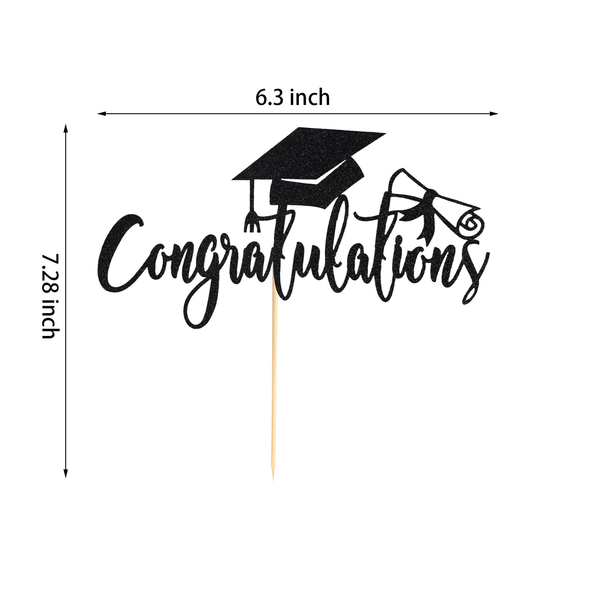 Arthsdite Cake Topper with Inscription "Congratulations 5,135.3 cm on Graduation, 2025, Graduation Party, Party Decoration - Image 2