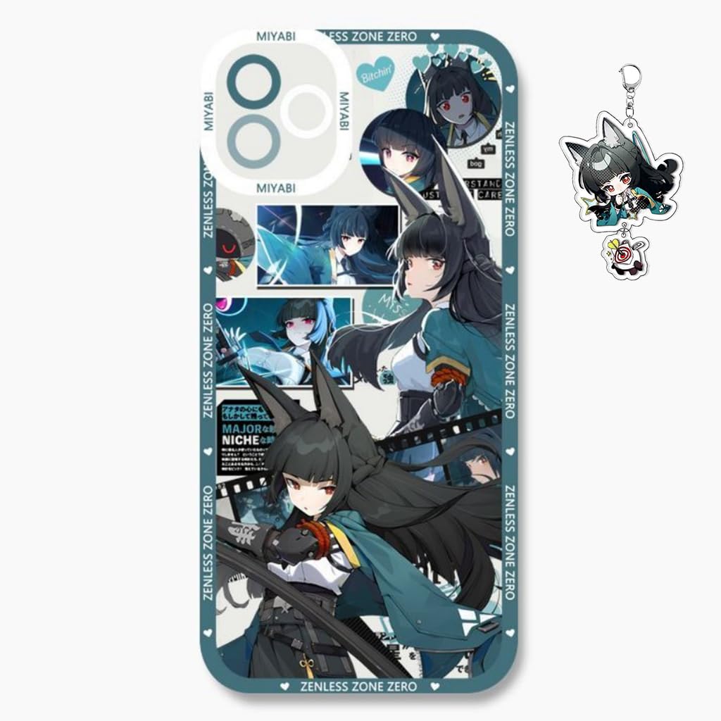 SodaMeow Zenless Zone Zero Phone Case Multi-Model Compatible with iPhone 16/15/14/13/12/11/X/8/7 Zenless Zone Zero Phone Protective Cover Miyabi (for