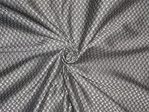 Soie brocade argent x gris pour confectionner vos robes de soirée de mariage