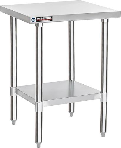 Miniatura 59 de DuraSteel 24x12 Pequeña Mesa de Acero Inoxidable - NSF Metal Angosta Comercial para Preparación de Alimentos, Mesa de Trabajo Lateral con Estante