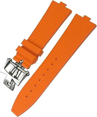Convex Type Fluoros Rubber Watch Bands 24x7mm Fit For Vacheron Constantin Overseas Quick Change Device Blue Whtie Black Orange Strap