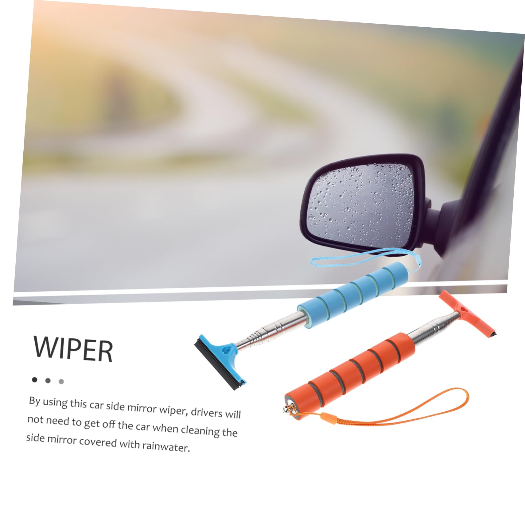 FELTECHELECTR 2pcs Retractable Mirror Car Wiper Blades Rearview Mirror Squeegee for Drying