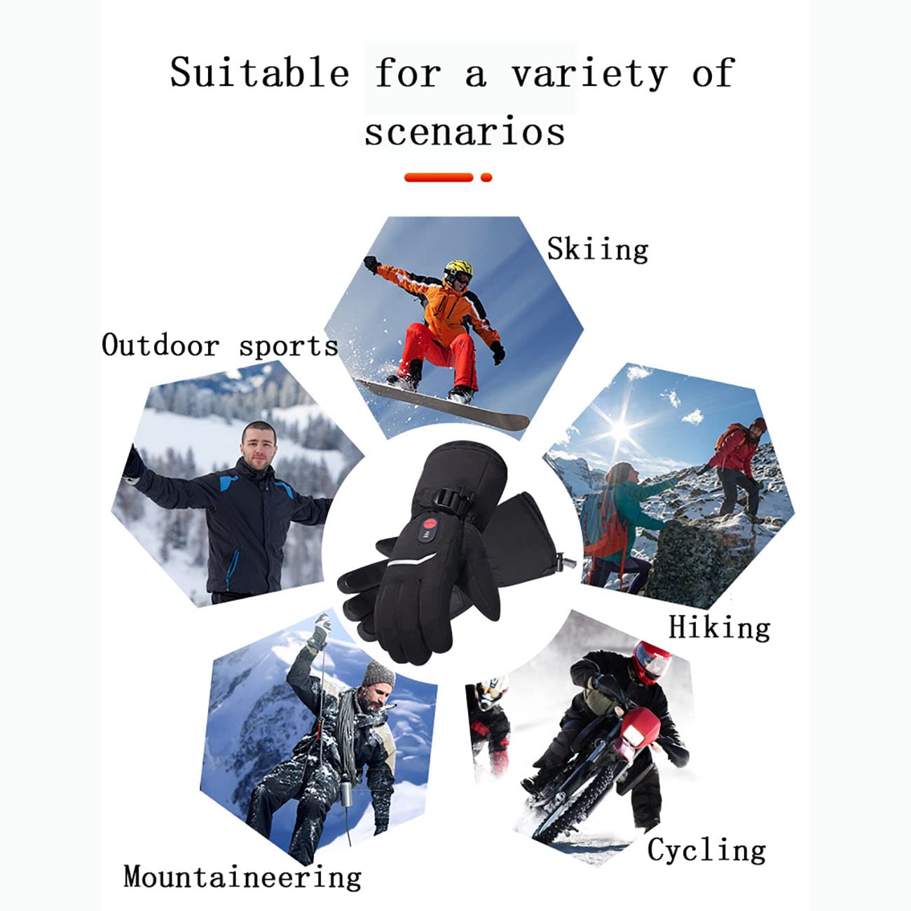 CHEWYNP Guanti riscaldati da Donna da Uomo, Guanti da Sci Impermeabili con Batteria Ricaricabile 2200MAH, Guanti Invernali Caldi per Touch Screen per Pattinaggio su Neve Escursionismo Camp