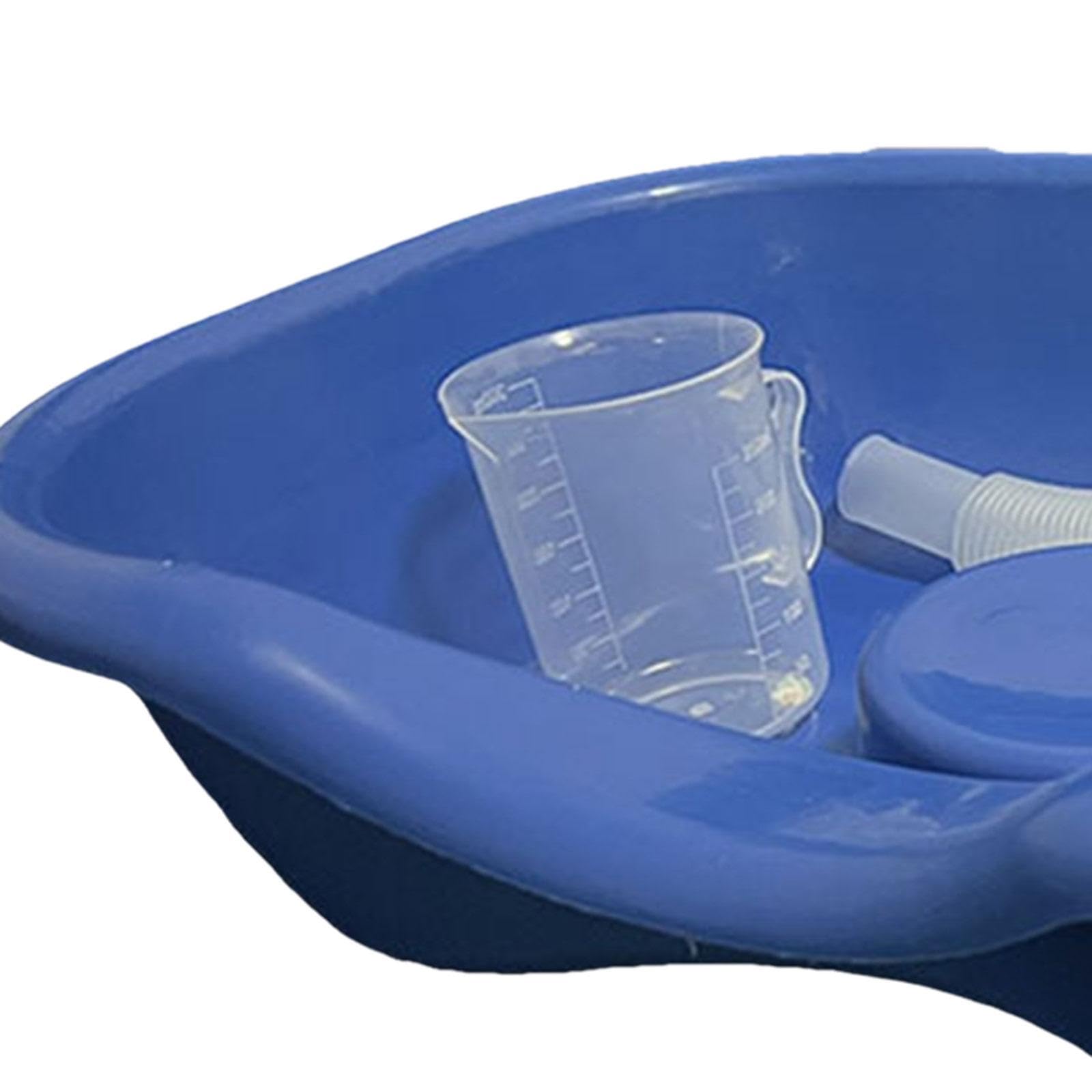 perfk Cuenco de champú portátil, ayuda para la con tubería de 46x35cm para accesorios de baño postrados en cama, bañera para lavar el cabello,