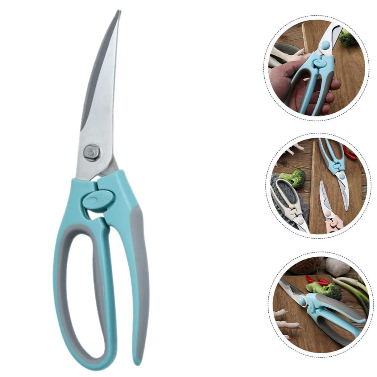 SOLUSTRE Kitchen Cutting Scissors Multi Functional Poultry Shears for Chicken Meat Bone Cutting Ergonomic Design for Home Use