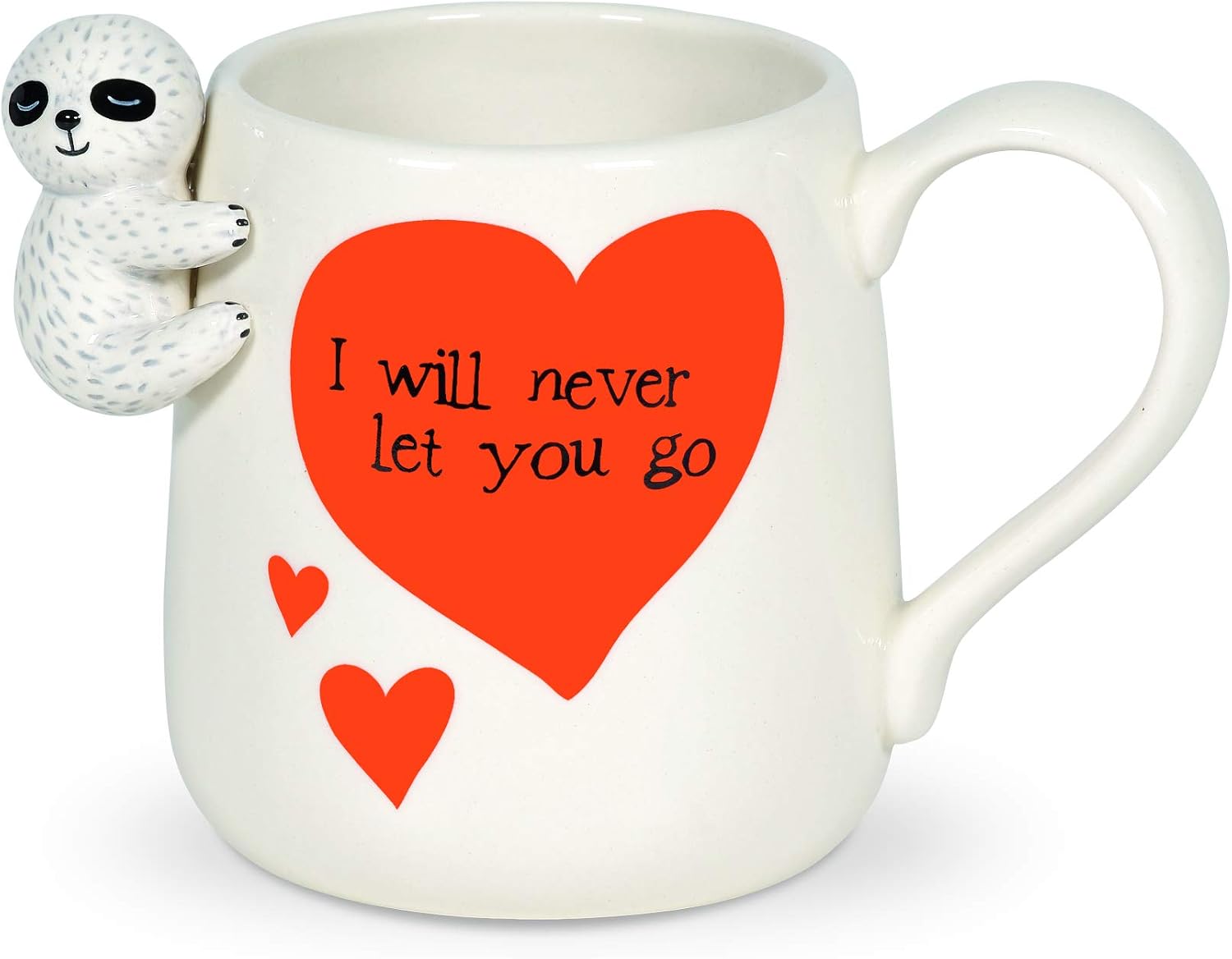 Enesco 6005729 Our Mame is Mud Sloth Never Let Go Sculpted Coffee Mug, 16 Ounce, Multicolor