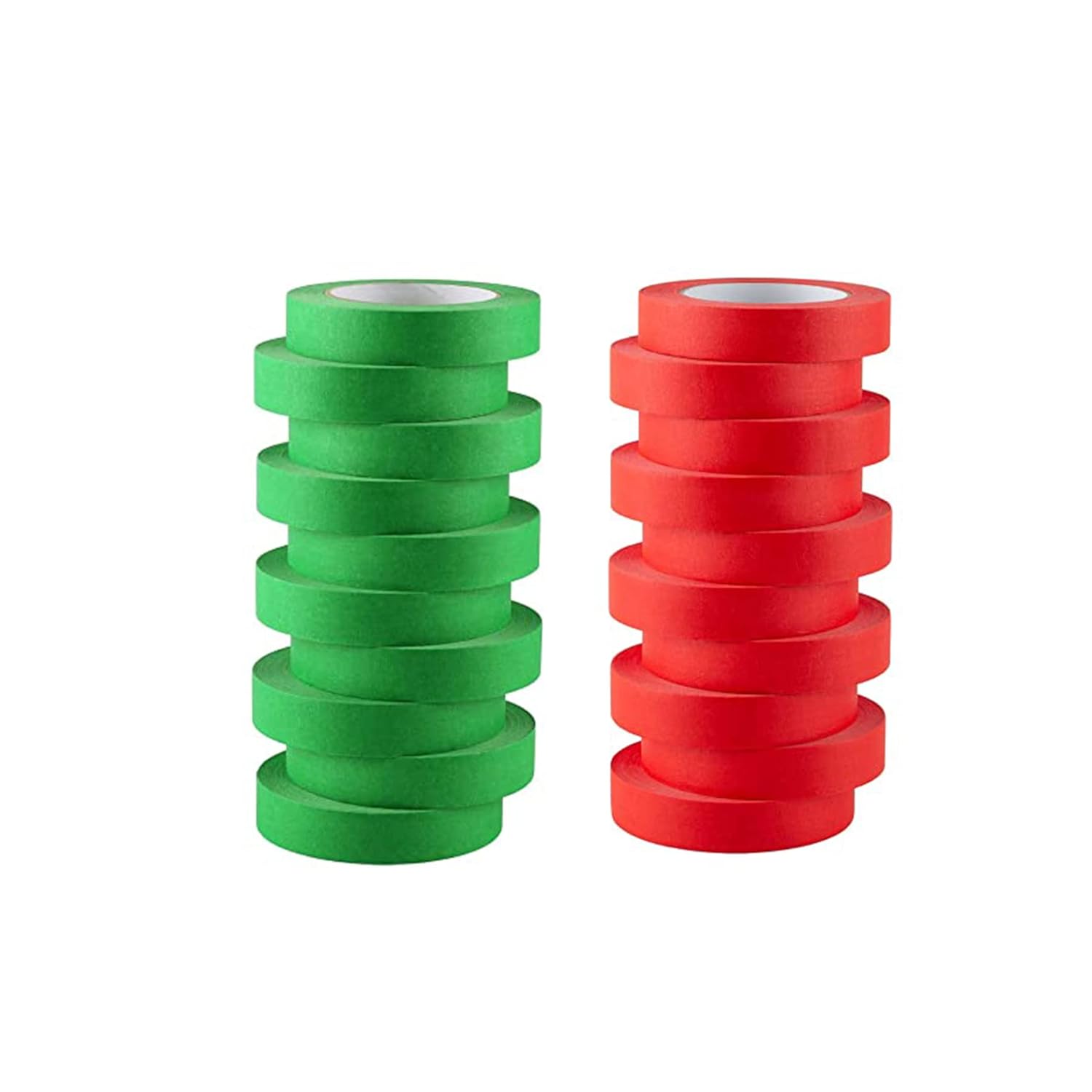 Lichamp 10 Pack Green Painters Tape 1 inch and 10 Pack Red Painters