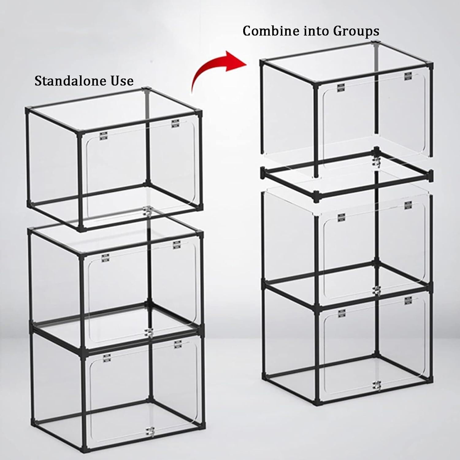 Vitrina Coleccionable, Vitrina apilable ensamblada con Cerradura de Puerta for Juguetes, muñecas, balones de fútbol, ​​Estante de exhibición Transparente ( Color : Clear , Size : 1pcs )