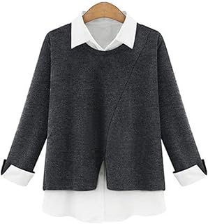Juego de dos camisas falsas de punto (talla XL), color negro