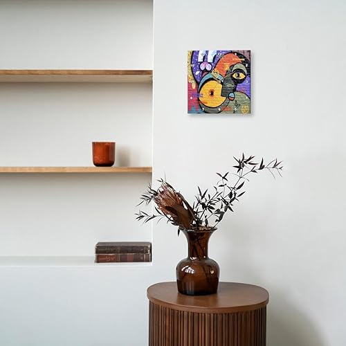 Miniatura 8 de 3dRose DPP_53873_1 Reloj de pared de diseño retro moderno con pintura de graffiti abstracto, 10 x 10 pulgadas