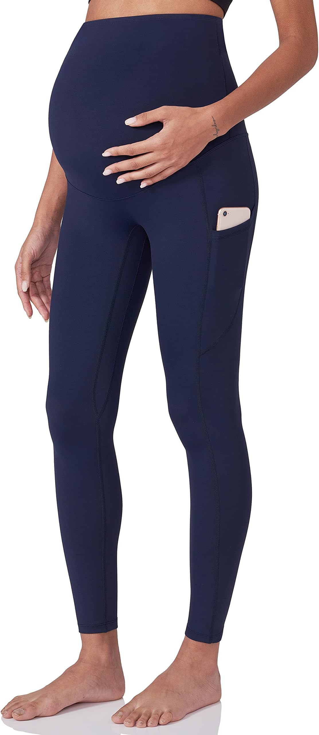 POSHDIVAH Women's Maternity Workout Leggings Over The Belly Pregnancy Yoga Pants with Pockets Soft Activewear Work Pants