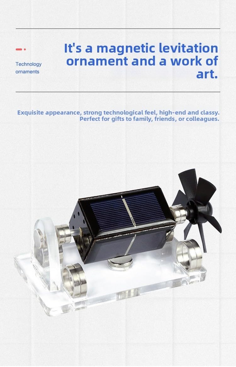 Modello di motore solare a levitazione magnetica, kit di esperimenti scientifici a levitazione a 4 lati per studenti, strumento di educazione alle energie rinnovabili, ornamento compatto da