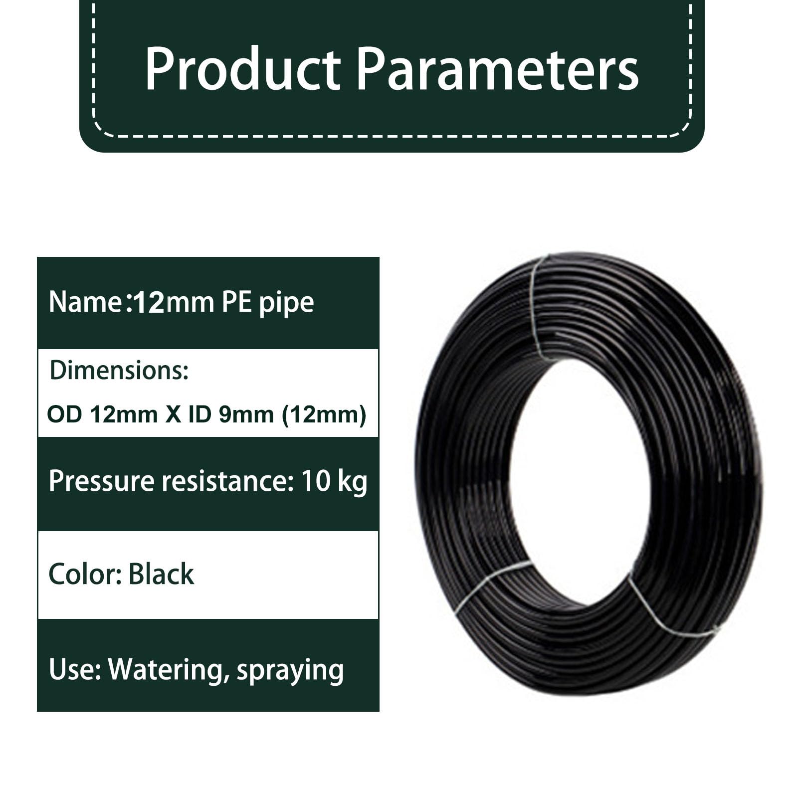 Tubo for Microirrigazione, Tubo for Irrigazione Con Ala Gocciolante(50m(164ft))
