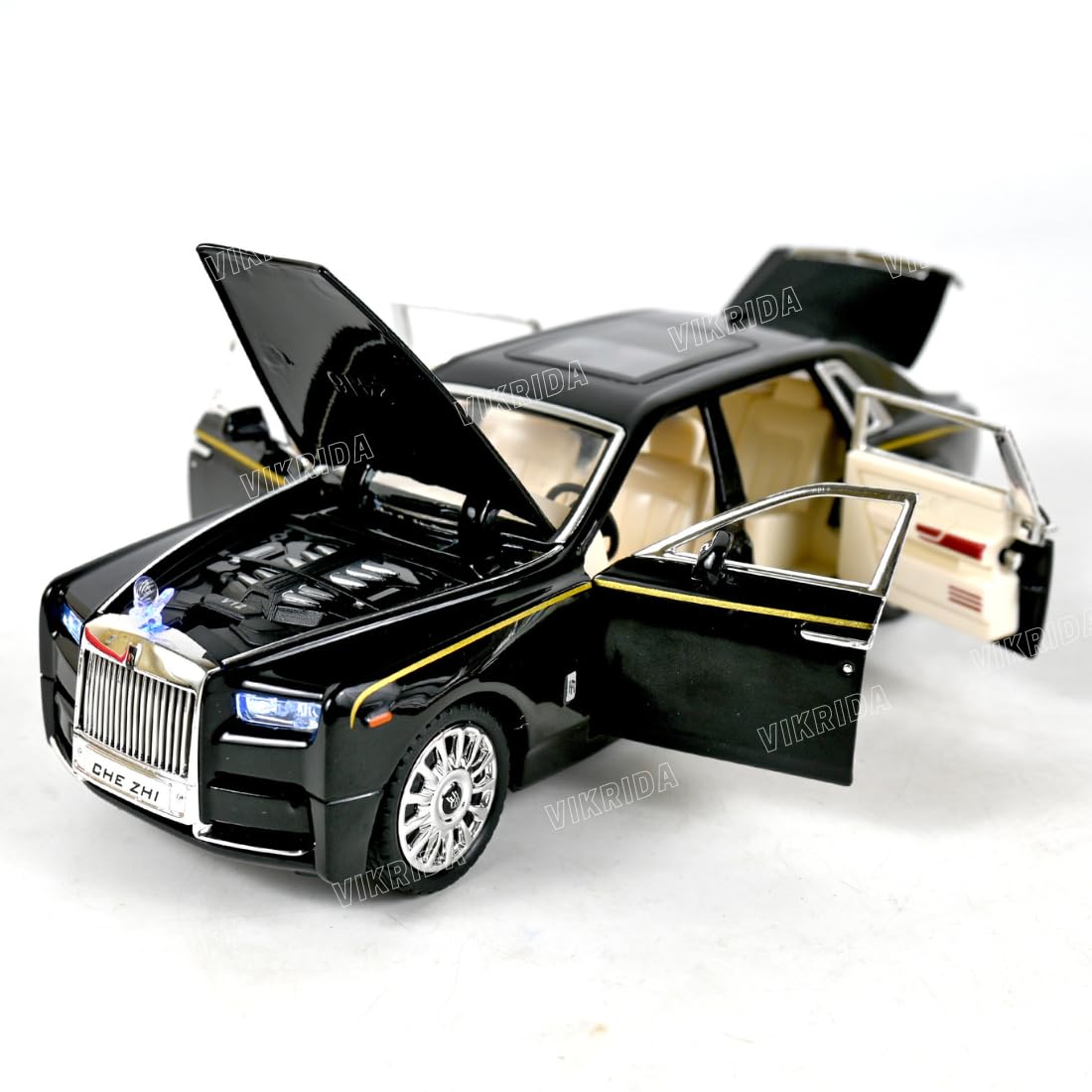VikriDA 1/24 Rolls-Royce Phantom Model Car,Zinc Alloy Pull Back Toy Diecast Toy Cars with Sound and Light for Kids Boy Girl Gift (Black) (B0DF2JP4SY) Amazon Price History, Amazon Price Tracker