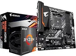 Kit Upgrade AMD Ryzen 5 5600G Placa Mãe Gigabyte B550M Aorus Elite