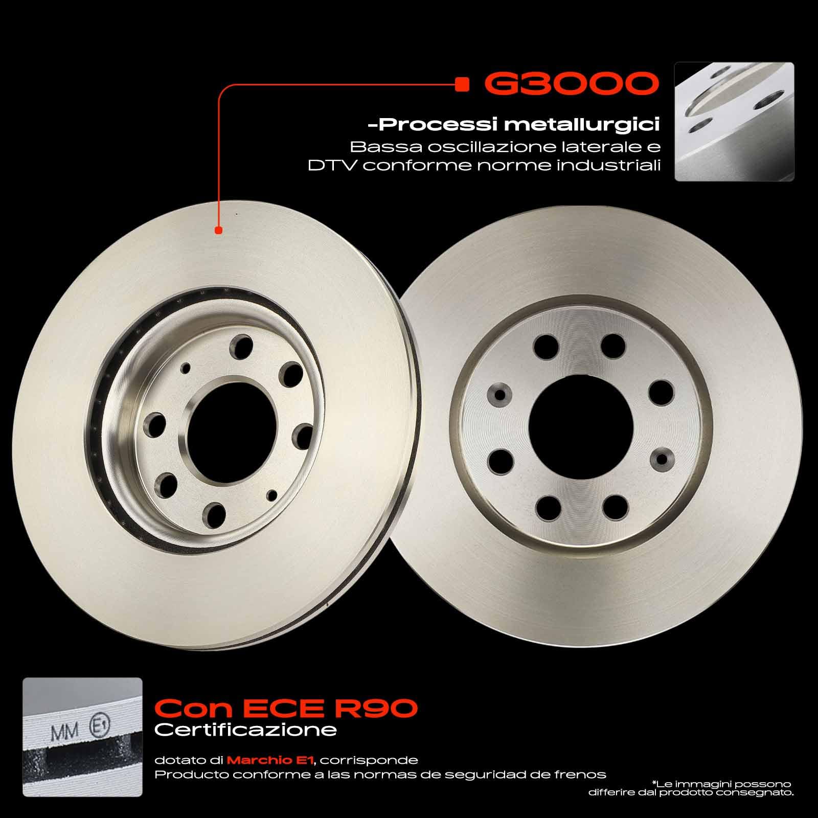 Frankberg Set freni incl. 2x Dischi Freno + 4x Pastiglie dei Freni Anteriore Compatibile con Punto Evo 199 Grande Punto 199 Punto Furgone/Compatto 199 Replace# 77366134