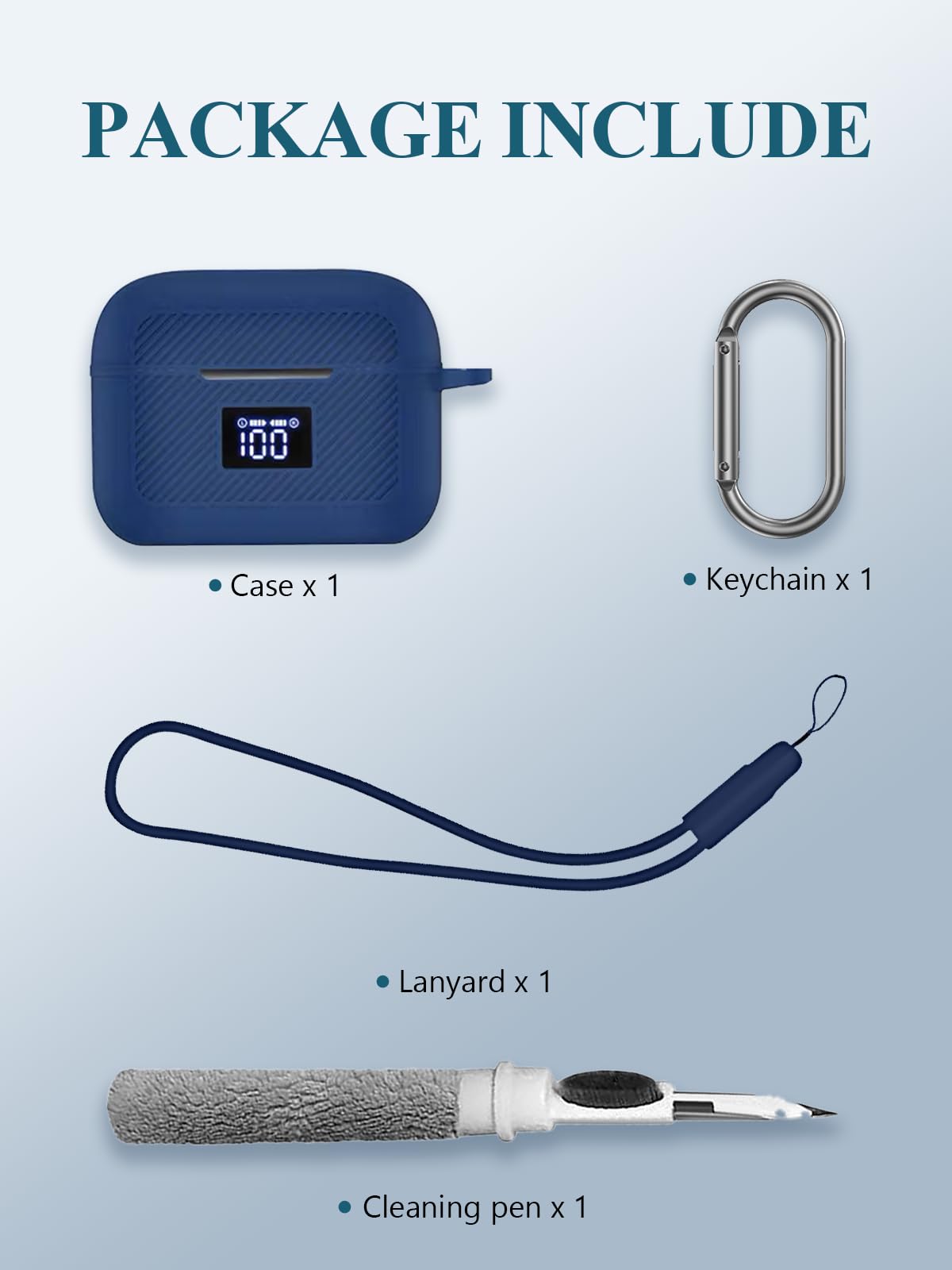 【✨特価✨】TOZO T20 ケース　カバー　シリコン　カラビナ付き　ブルー Amazon.com: Case Cover for tozo T20 Wireless Earbuds Bluetooth