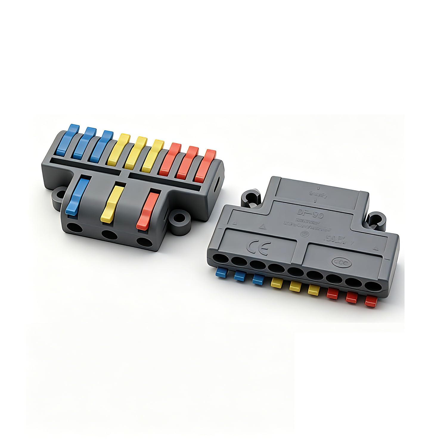 3 in 9 Out Lever Wire Connectors (10 Pack) Quick Splice AWG 28-12 | Lever splice connects solid & stranded wires, reusable, flame-retardant.