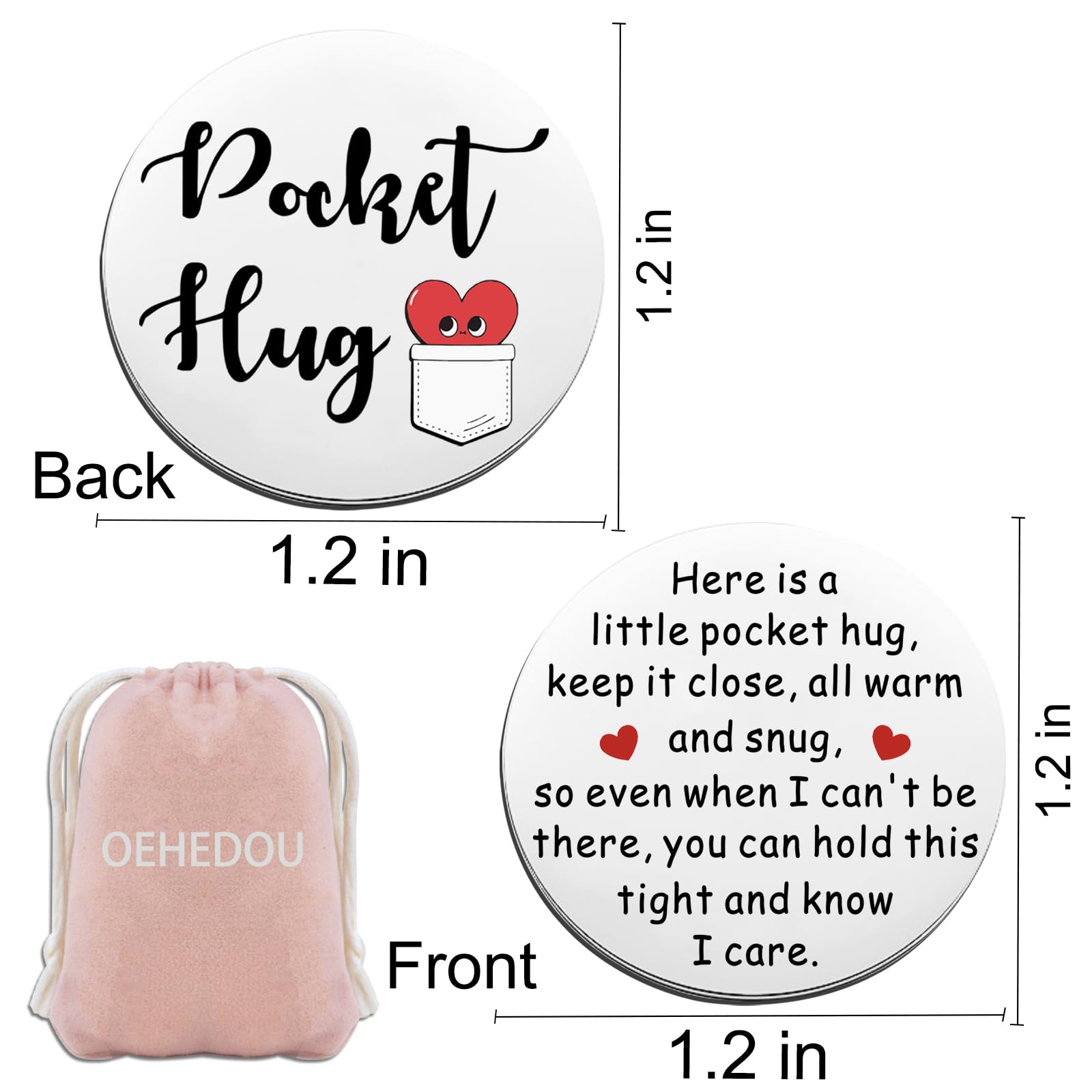 OEHEDOU Pocket Hug For Adults Cheer Up Gifts For Women, Men - Long Distance Keepsake
