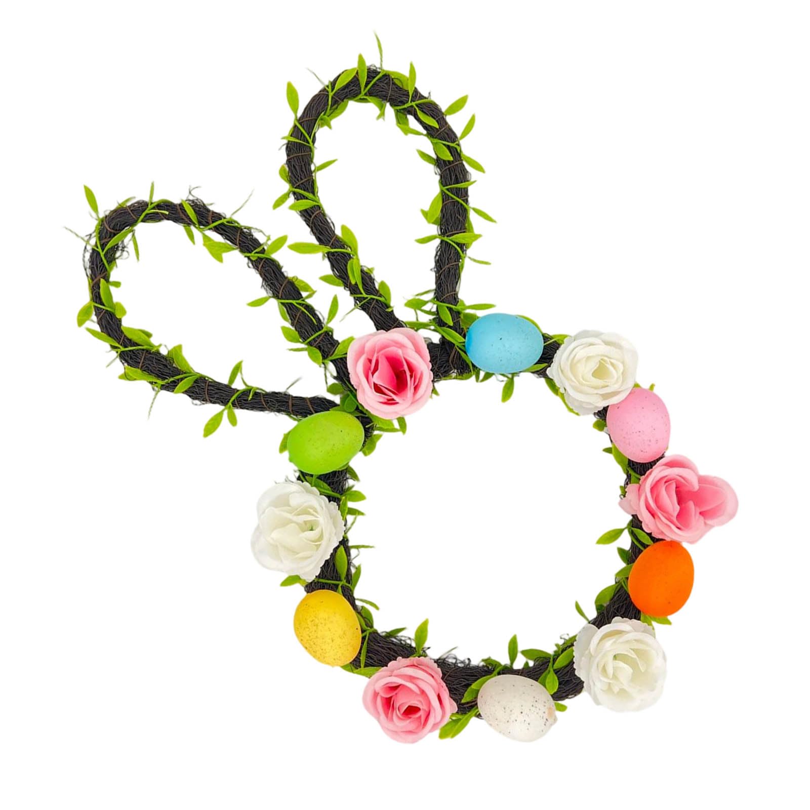 Easy Installation Easter Hanging Wreath Decorative Hanging Ornament Fabric Festival Party Decoration Easter Decoration
