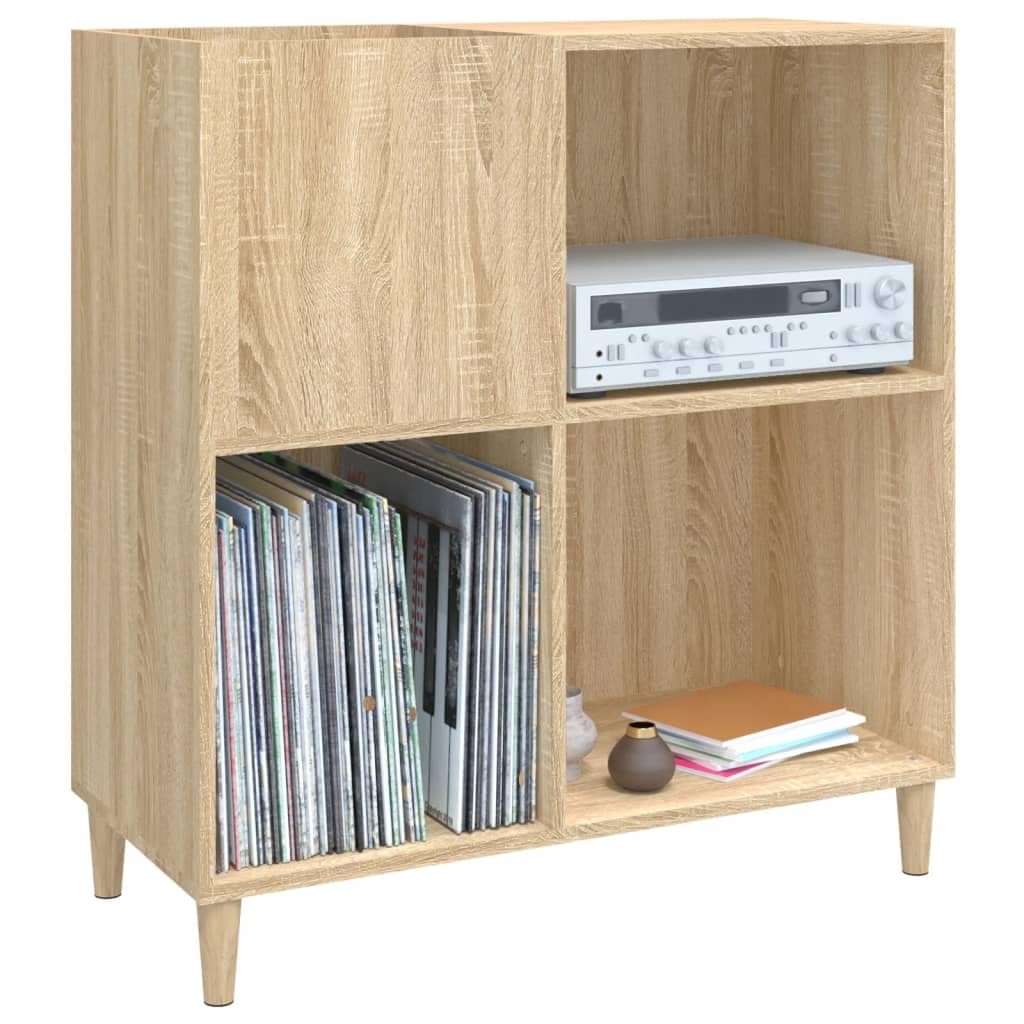 Mobile porta dischi in rovere Sonoma – Scaffale CD/Vinile, Libreria in legno, 84,5 x 38 x 89 cm, armadio multifunzione