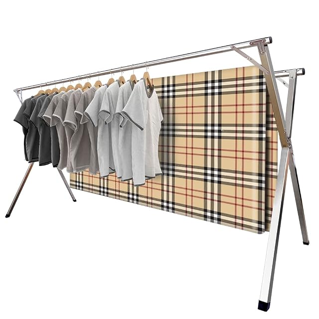 2026 Premium Stainless Steel Clothes Drying Racks Foldable and Adjustable Laundry Drying Rack Clothing for Indoor Outdoor 79