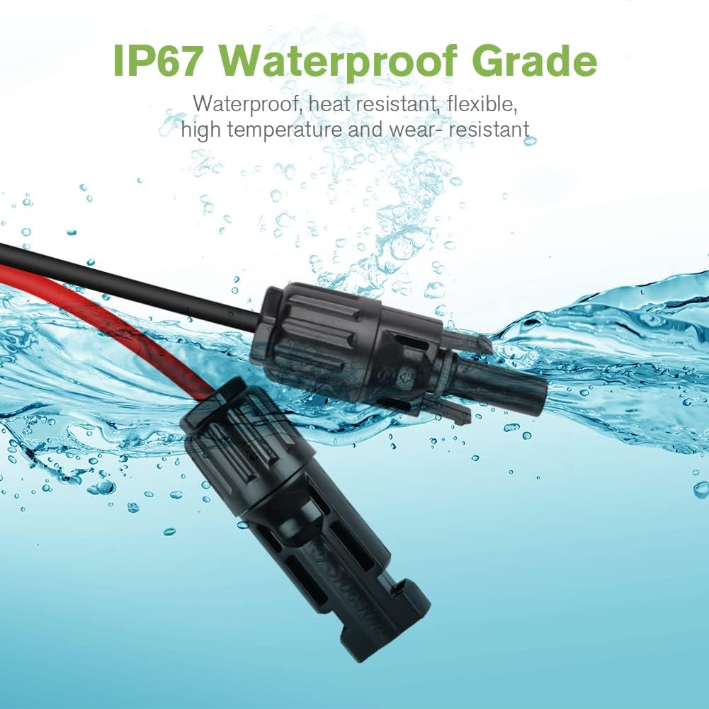 URAQT Złącze słoneczne do adaptera XT60, kabel do ładowania słonecznego 12AWG, złącze słoneczne 60 cm do XT60, wodoodporność IP68, do przenośnej elektrowni i generatora słonecznego