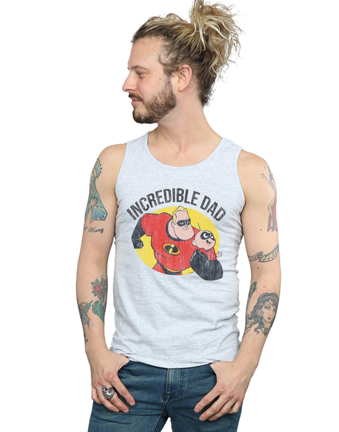 Disney Men's The Incredibles Bob Parr Incredible Dad Vest Sport Grey X-Large