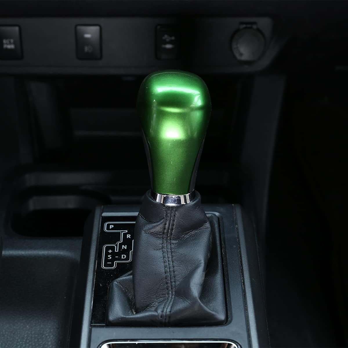 Car ABS Control Gear Shifter Knob Head Cover Protective molding Trim for Hilux Tacoma 2016-2023 Pudora 2017-2020 Land Cruiser 2015-2020 Highlander 2014-2017 Fortuer 2016-2022 Accessories (Green) image 4