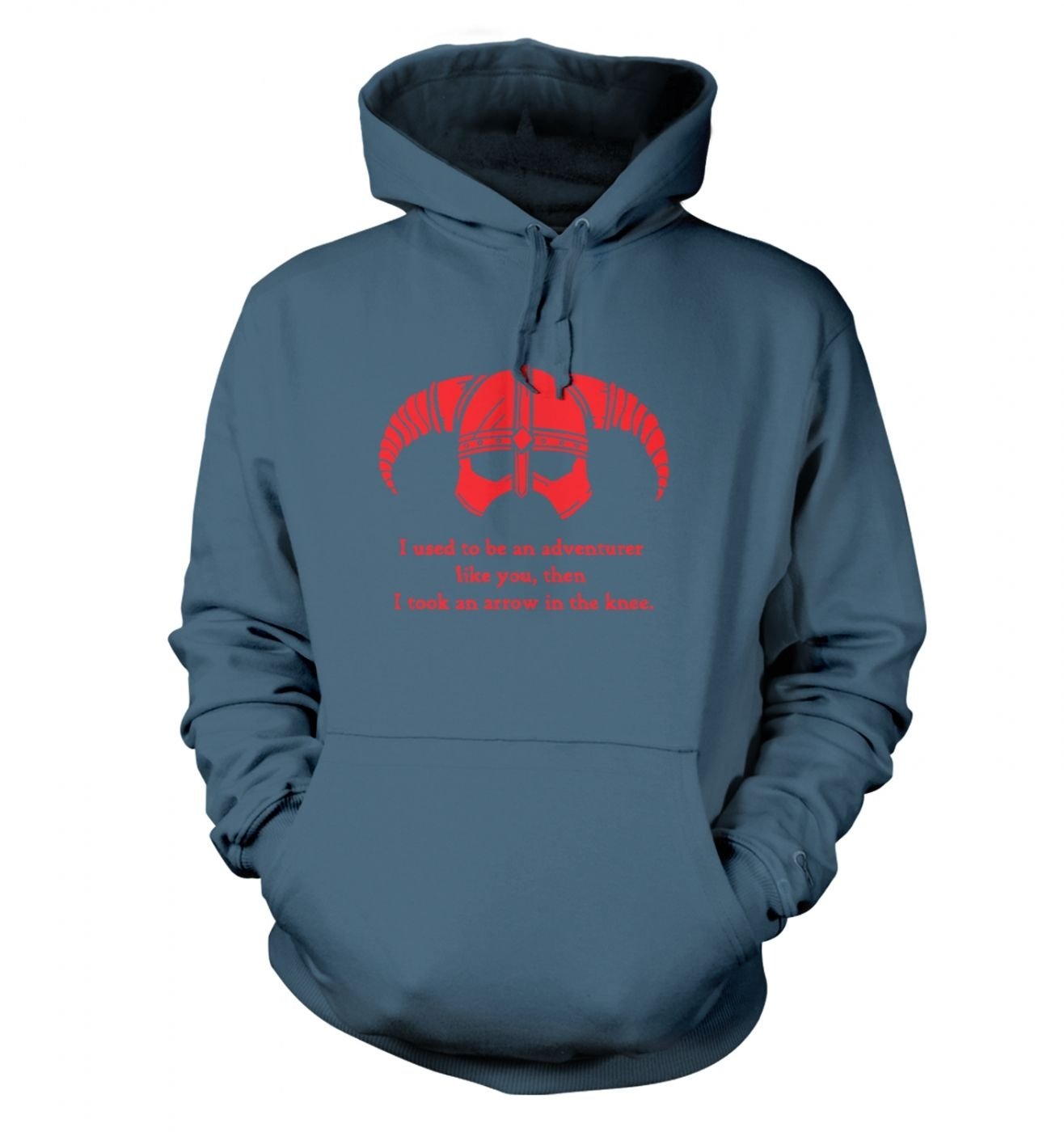 Arrow In The Knee (red Detail) Hoodie - Gaming Gamer Geek Hoodie - Airforce