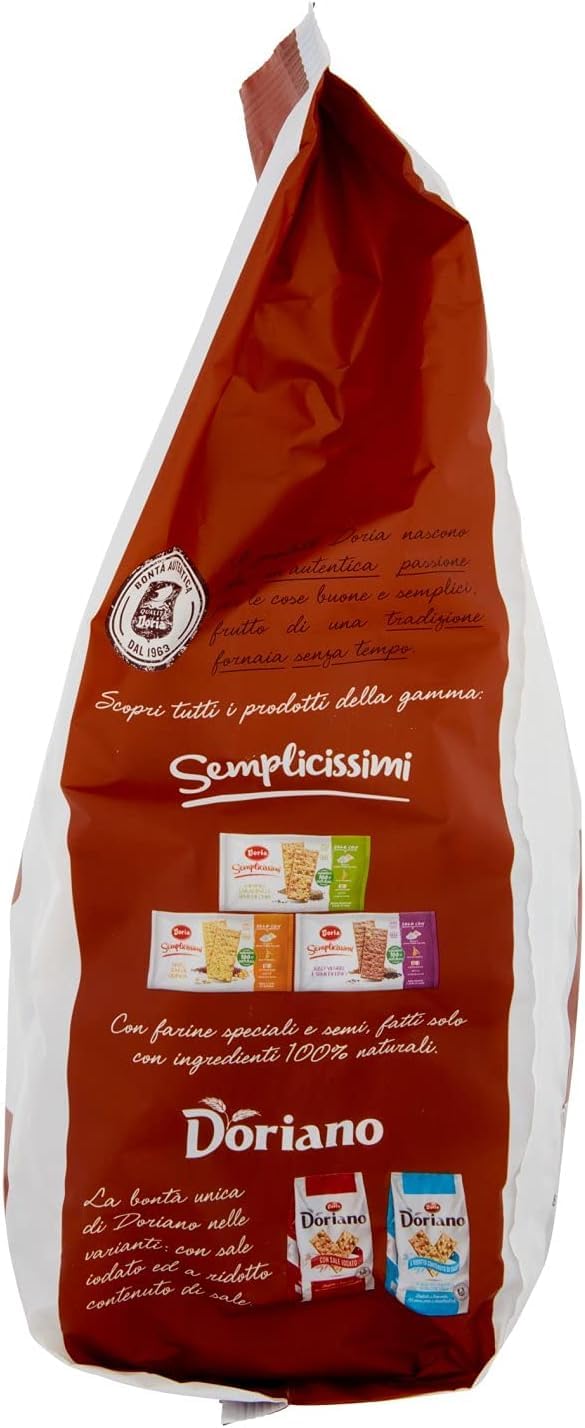 16x Doria Doriano Cracker Integrali - Duftende und Knusprige Vollkorn Cracker - 700g Beutel – Jeder Beutel enthält 24 Einzelportionen + Beni Culinari Kostenloser Schlüsselanhänger