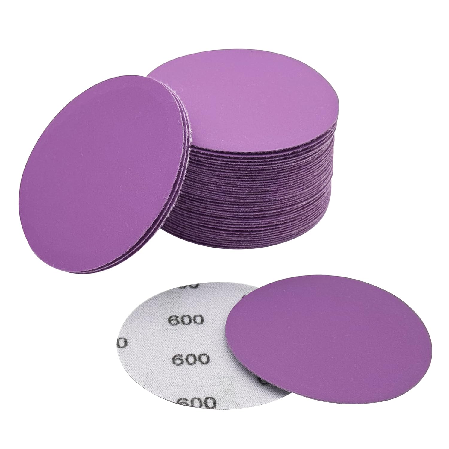 3 Inch 600 Grit Wet Dry Sandpaper, 50pcs Sanding Disc, Hook and Loop Premium Aluminum Oxide Sand Paper for Metal, Wood, Auto